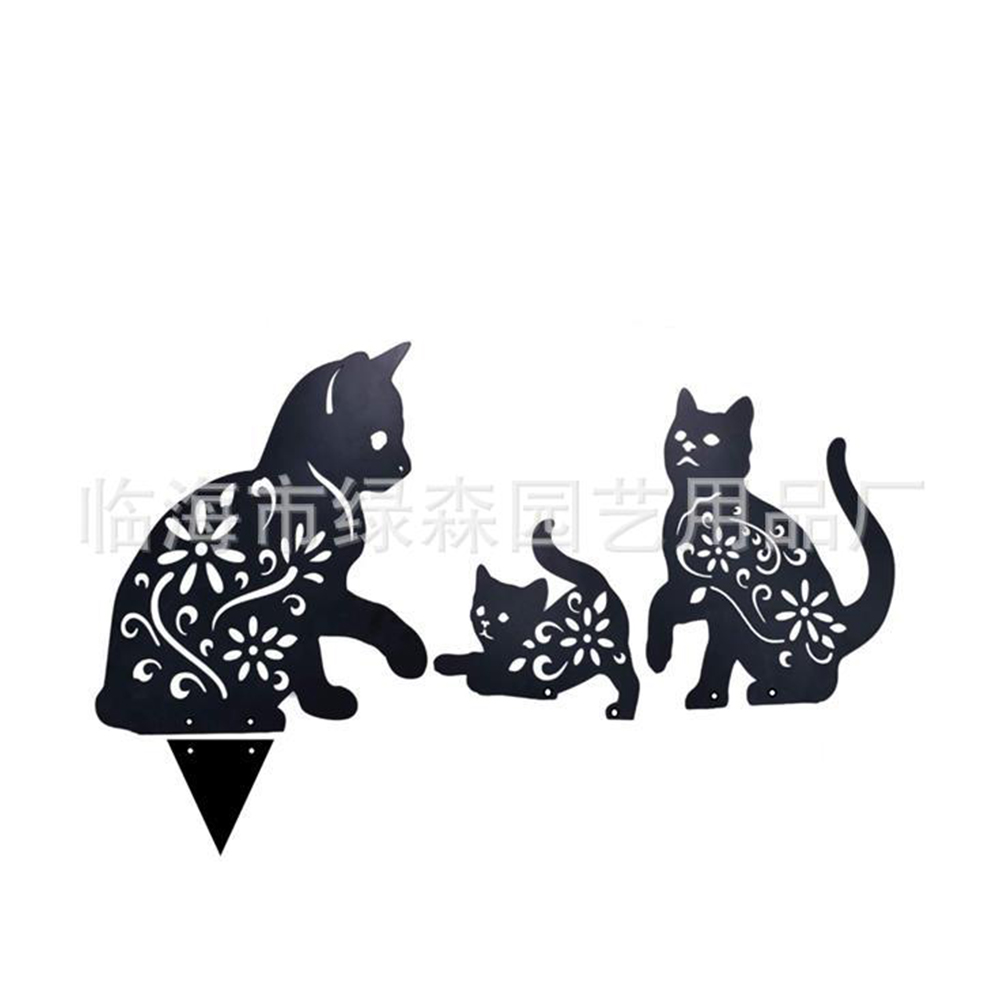 

Metal Hollow Iron Cat Black Garden Decoration, 501 Original