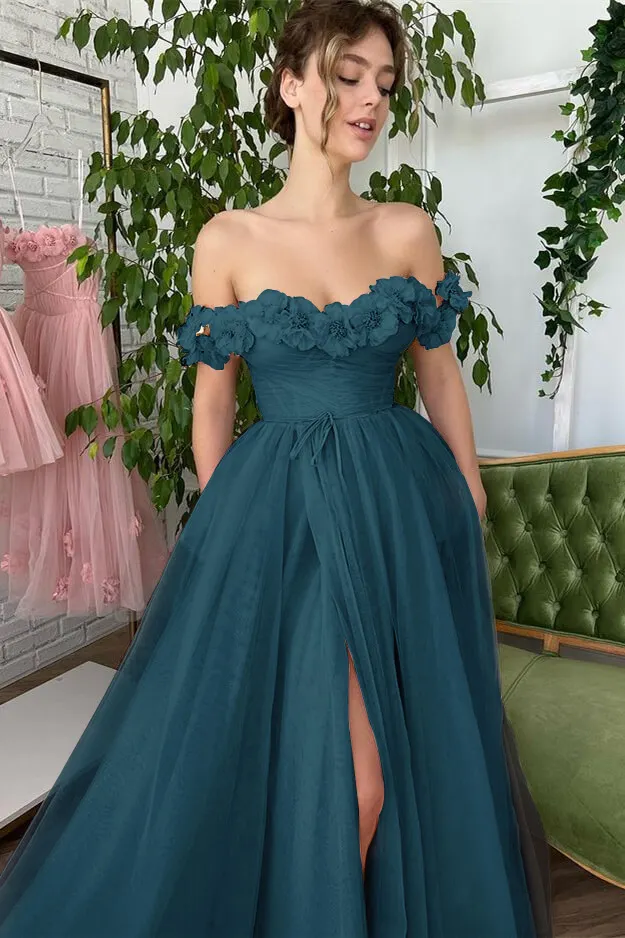 Modern Pink 3/4 Sleeves Appliques Evening Dress With Split main image 1