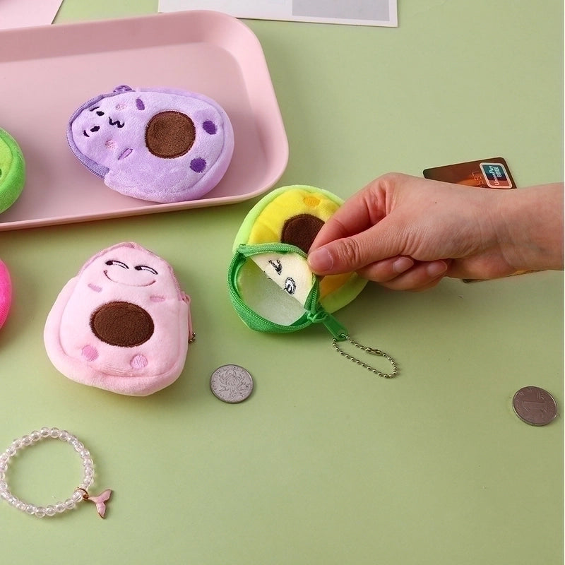 Kid’s Cartoon Fruit Plush Zipper Kids Wallets