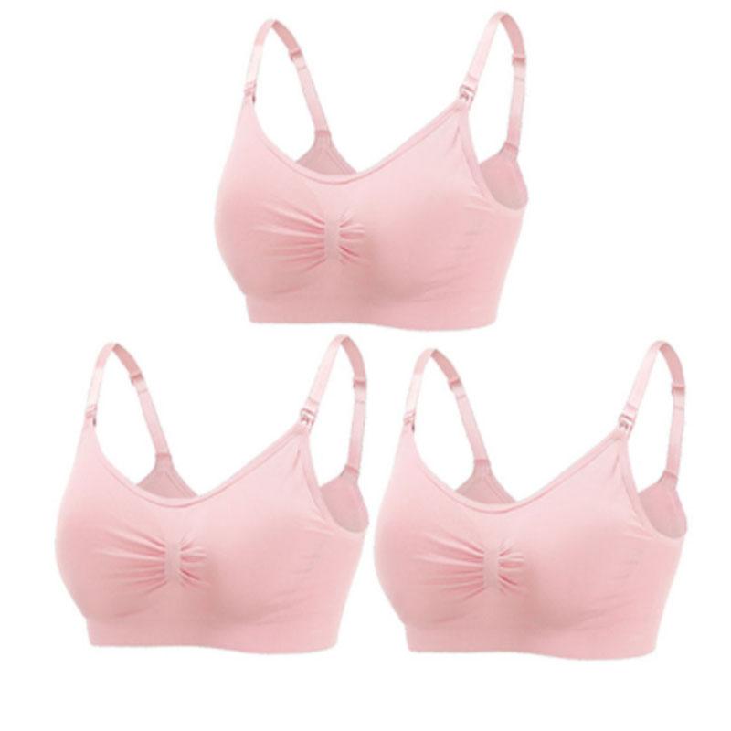 Damokan 3pcs/Set High Quality Maternity Nursing Bras Cotton Breastfeeding Pregnant Underwear Seamless Large Size Breathable Bra Push Up