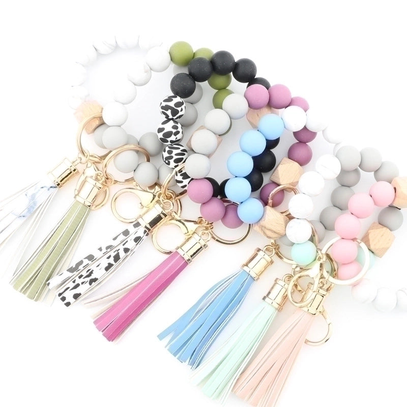 Fashion Color Block Silica Gel Women’s Bag Pendant Keychain 1 Piece