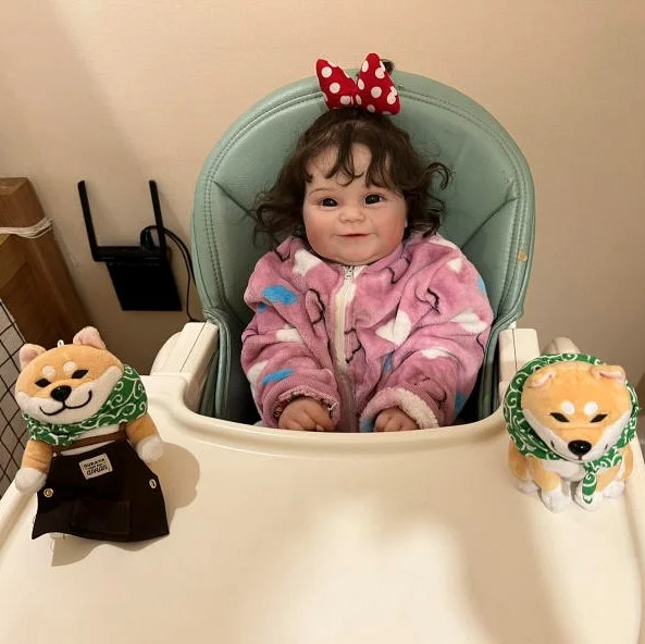Brown Hair Reborn Girl Helena 20" Chubby Lifelike Silicone Reborn Doll With Heartbeat💖 & Sound🔊
