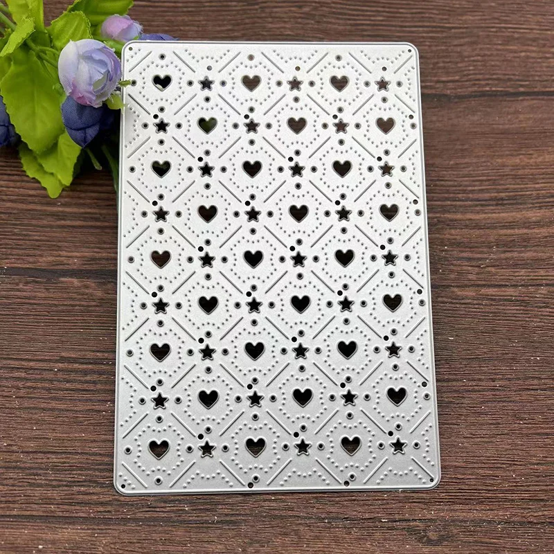 Nigikala Square Heart star background Frame Metal Cutting Dies Stencils For DIY Scrapbooking Decorative Embossing Handcraft Template
