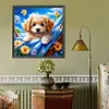 Chien - perceuse ronde peinture diamant - 40*40cm