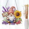 (US Only)Gnome 2D/Flat DIY Diamond Art Pendant with Light Strip Wall Decoration Craft