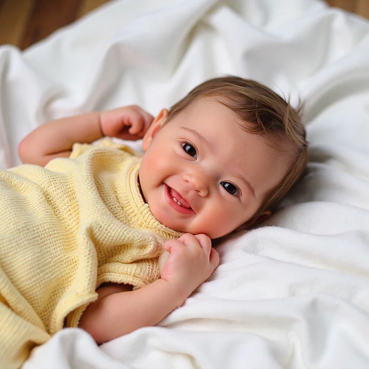 12 and 16 Inches Dainty Newborn Baby Girl Doll Genevieve with Clear and Charming Brown Eyes and Brown Hair, Flexible and Soft Full Silicone Baby Girl：Realistic Reborn Baby Dolls By Rsgdolls®