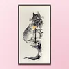 Ink Architectural Cat-Full Embroidery 2 Strands 18CT Counted Cross Stitch-30*55CM