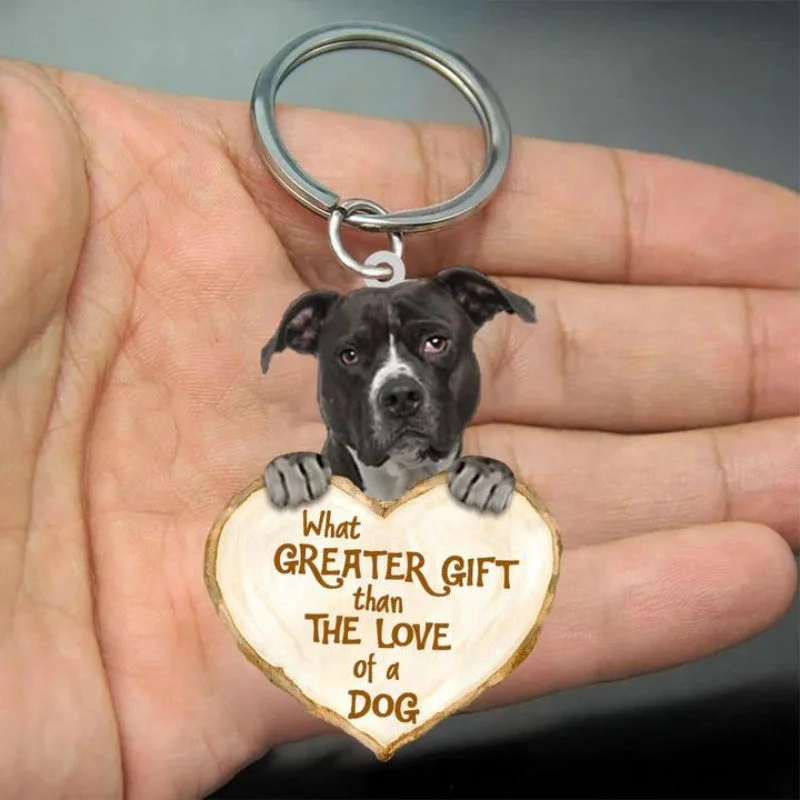 VigorDaily Pitbull What Greater Gift Than The Love Of A Dog Acrylic Keychain GG055