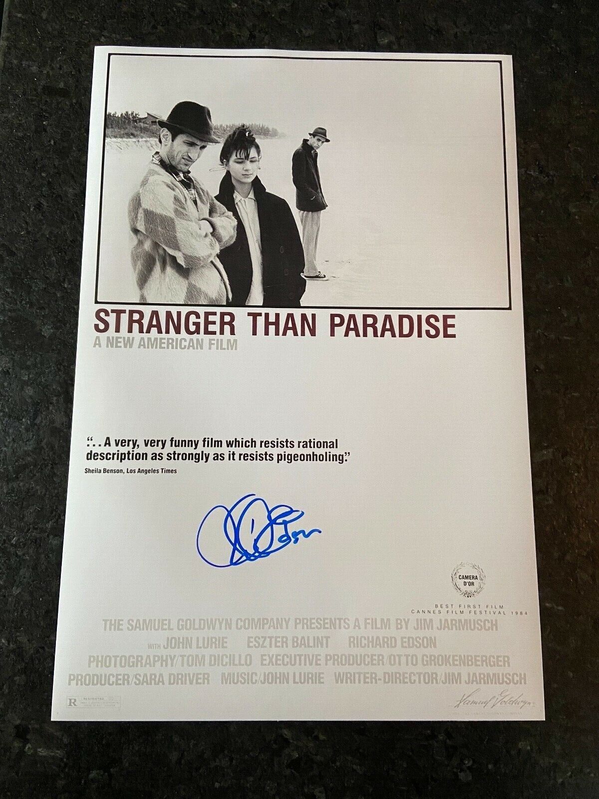 * RICHARD EDSON * signed 12x18 poster * STRANGER THAN PARADISE * 1