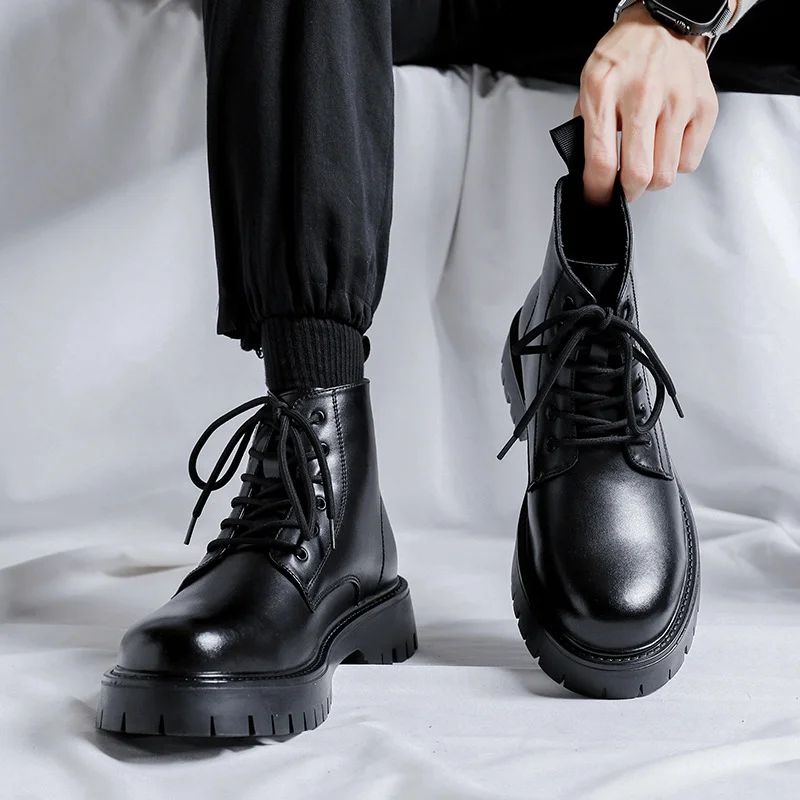 Qengg Qengg Men's Summer Hework Leather Boots 2115-R