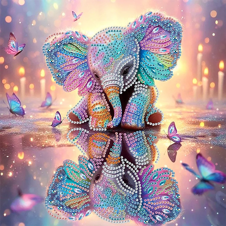 Elephant 30*30cm (Canvas) Special Shaped Drill Diamond Painting gbfke