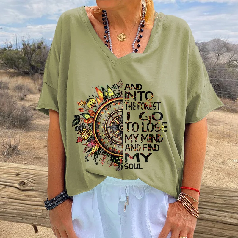 And Into The Forest I Go To Lose My Mind Printed Hippie T-shirt