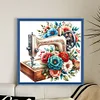 (Multi-Style) Flower Sewing Machine-14CT Stamped Cross Stitch 40*40cm/15.75*15.75in