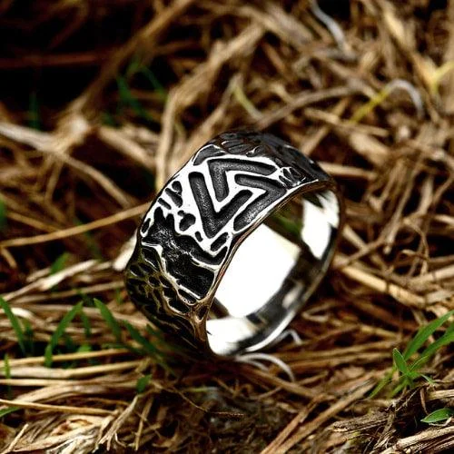 Valknut Stainless Steel Viking Ring