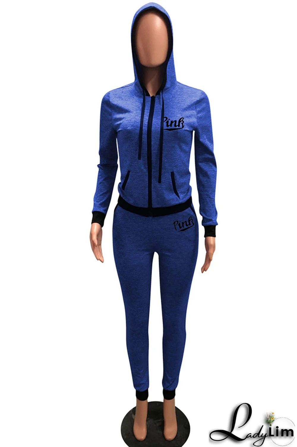 Grey Casual Sportswear Letter Print Patchwork Hooded Collar Long Sleeve Two Pieces