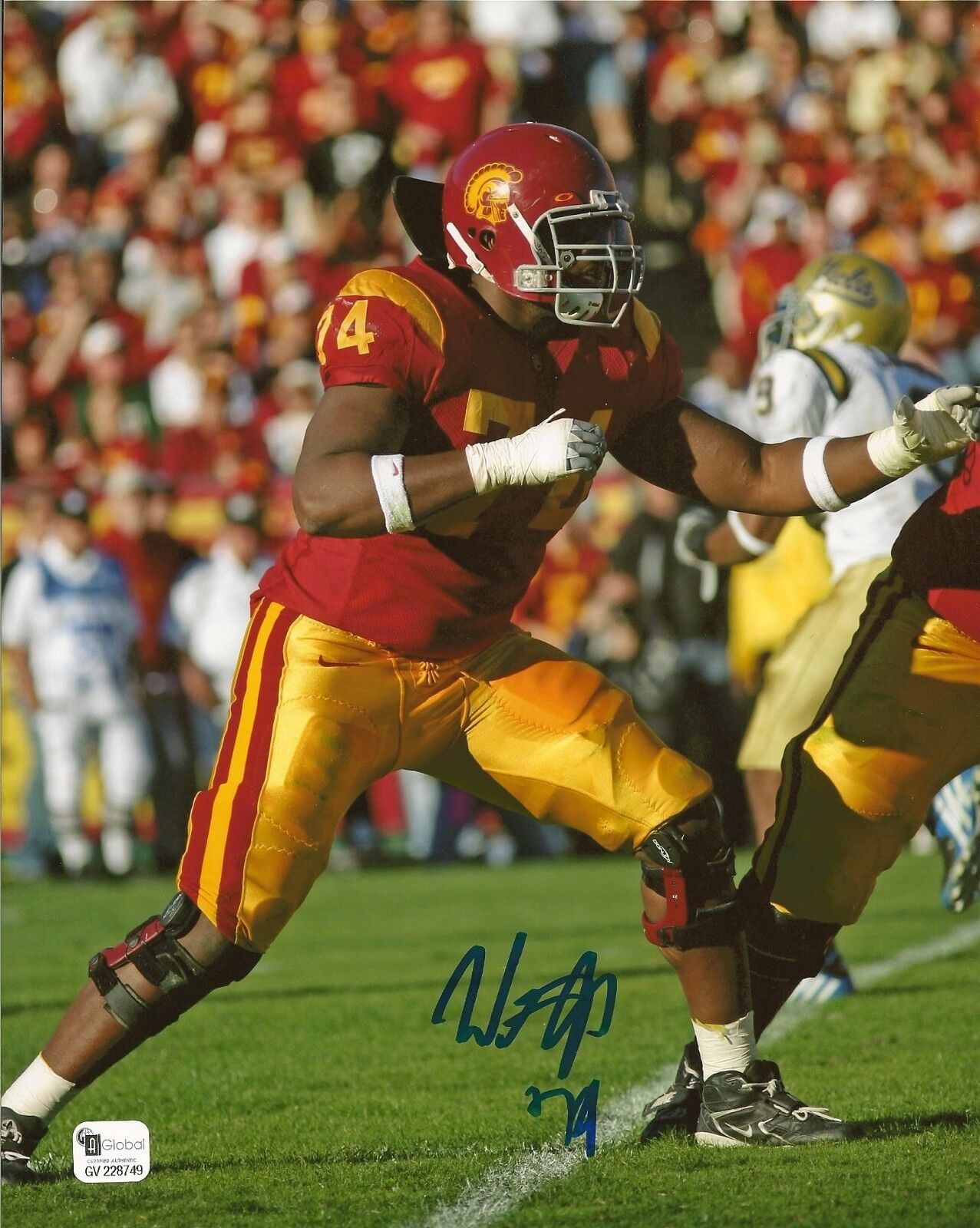 Winston Justice Signed USC Trojans 8x10 Photo Poster painting GAI/DNA COA 2004 Picture Autograph