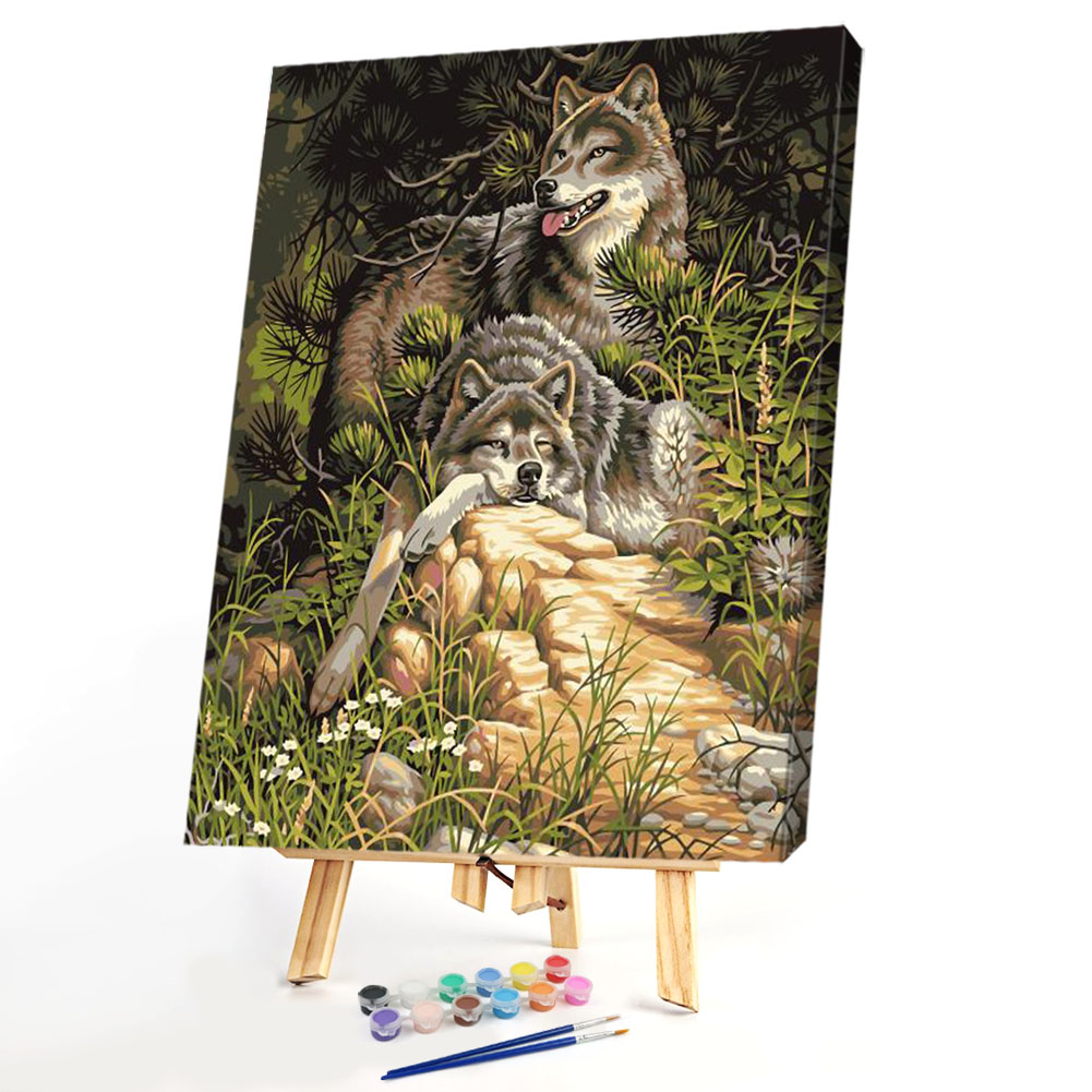 

40*50CM Paint By Numbers-Resting Wolf, 501 Original