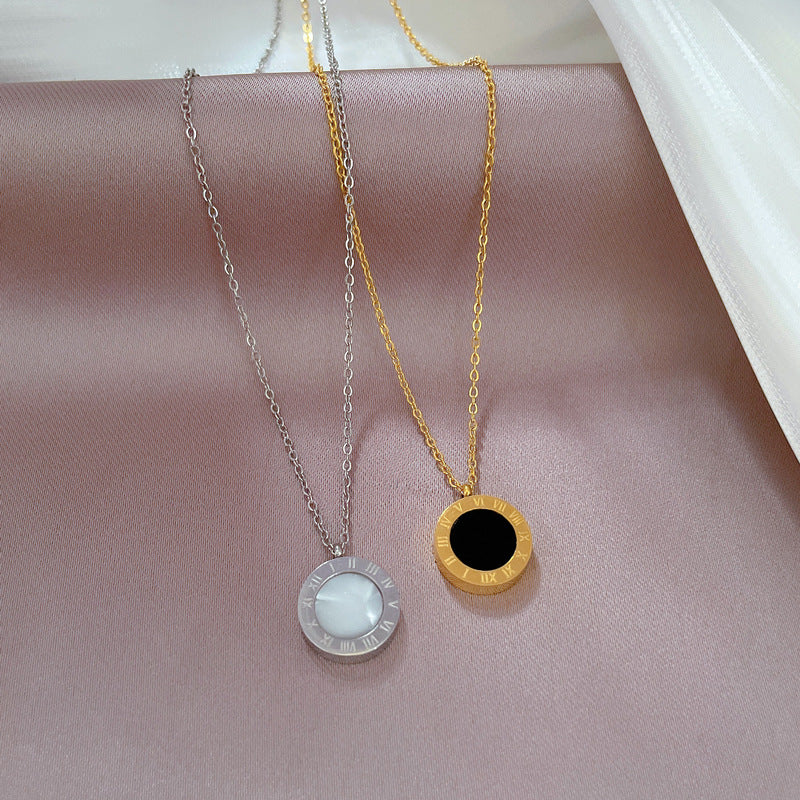 Cartoon Gourd Peach Blossom Clover Geometric Titanium Steel Electroplating Necklaces