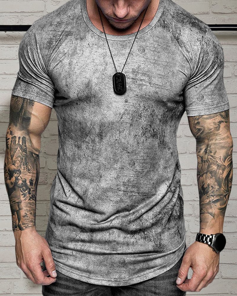 Making Old-fashioned Round Neck Fitness T-shirt By Tie-dyeing Flowers