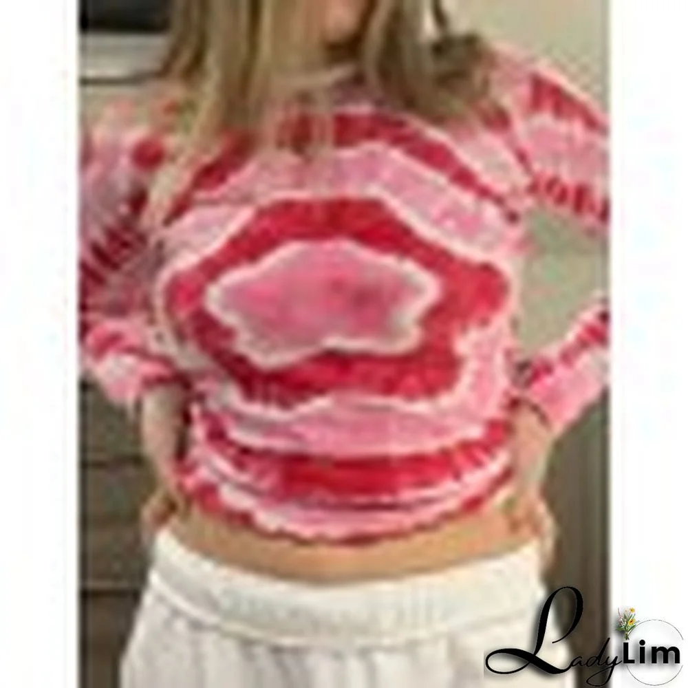 Tie Dye Long Sleeve Crop Top