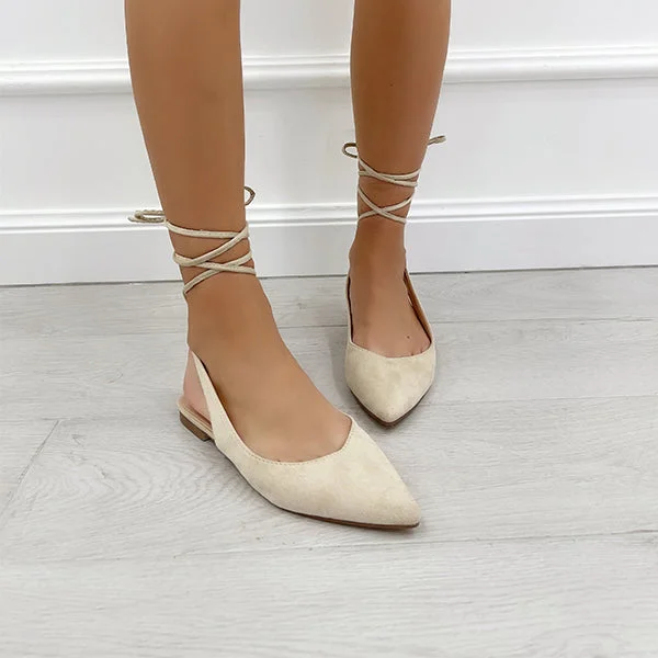Chic Ankle Laces Ballet Flats