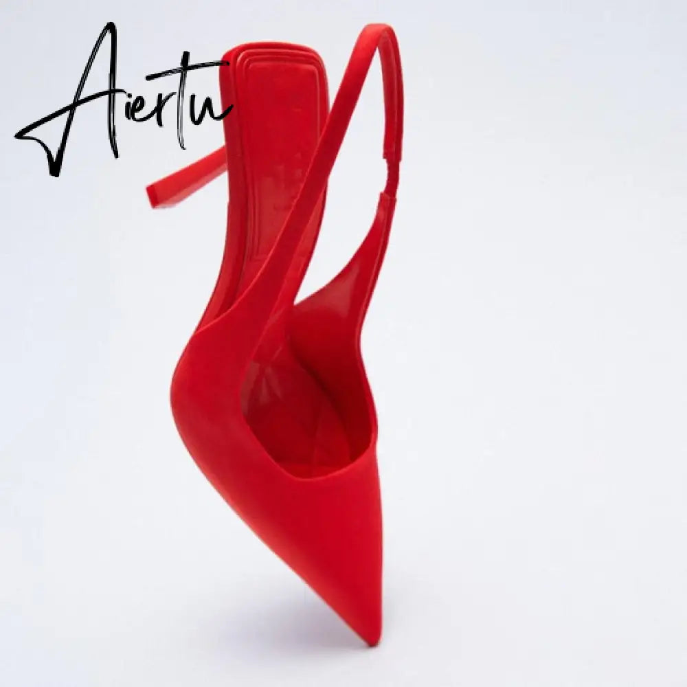 Aiertu African Party Shoe and Bag Set Sexy Heels Shallow Mouth Pointed Pumps Lace-Up Sandals Ladies Slip On Golden Crossdressers Beige Aiertu