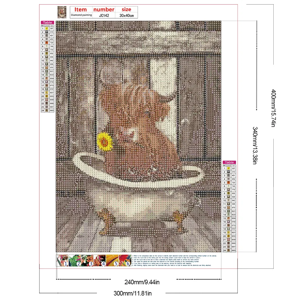 Diamond Painting - Full Round Drill - Bathtub Yak(Canvas|30*40cm)