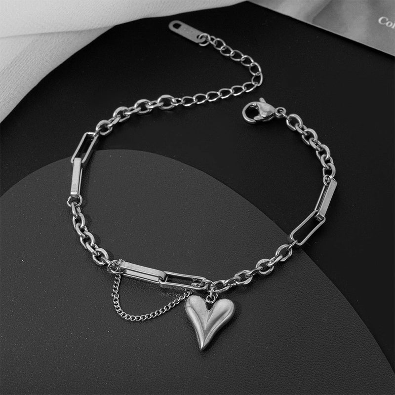 Casual Minimalist Eye Flower Butterfly Titanium Steel Zircon Bracelets In Bulk