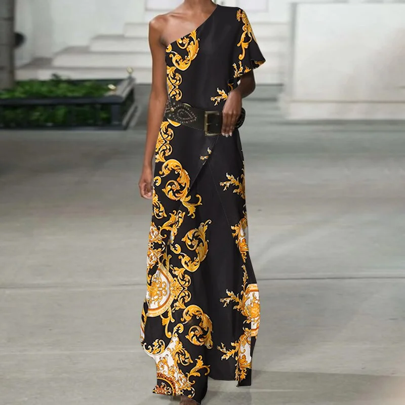 Feminino Fashion Sexy One Shoulder Sleeve Playsuits Asymmetrical Ruffles Solid Women Jumpsuits ZANZEA Overalls