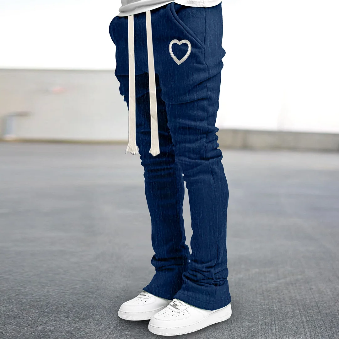 Street Embroidered Pattern Slim Hip-Hop Trousers