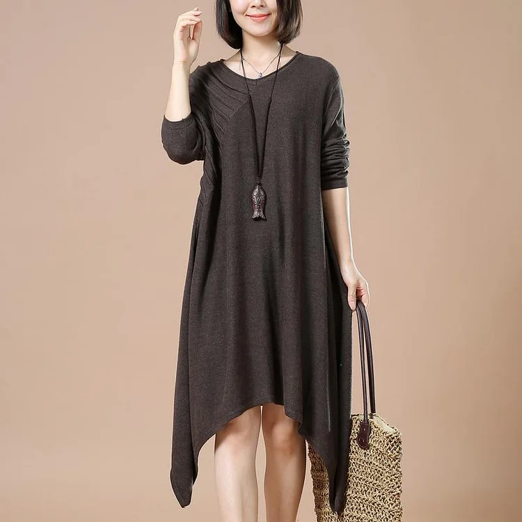 Chocolate oversized long maxi dresses knitted sweaters