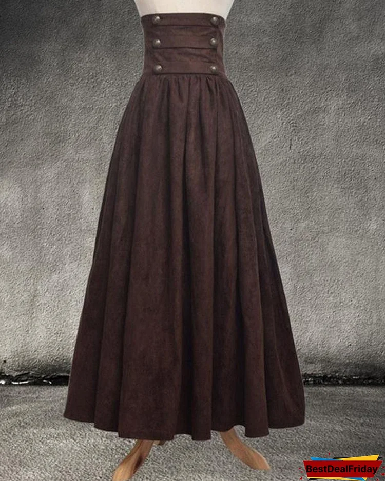 fashion vintage high waist maxi swing skirt p148034