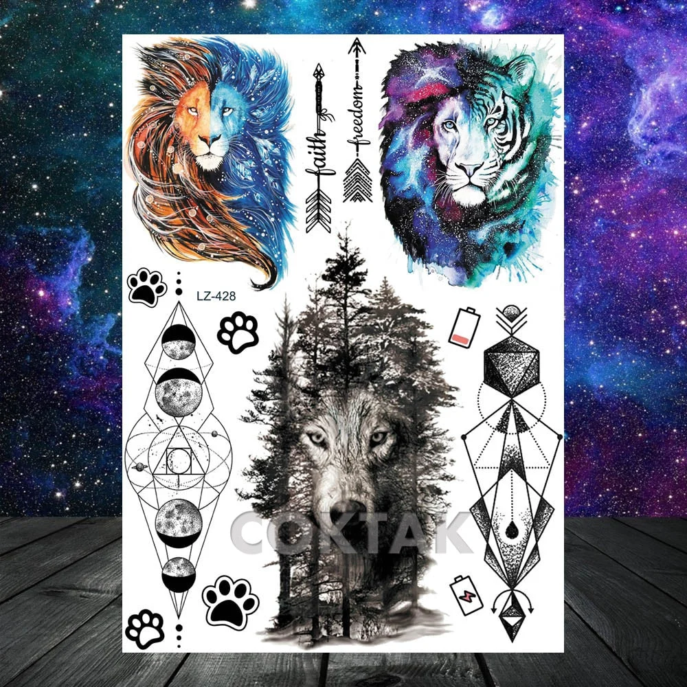 COKTAK Lavender Morning Glory Temporary Tattoos Sweet Peas Flower Body Art Arm Wrist Tatoos Waterproof DIY Fake Tattoo Stickers