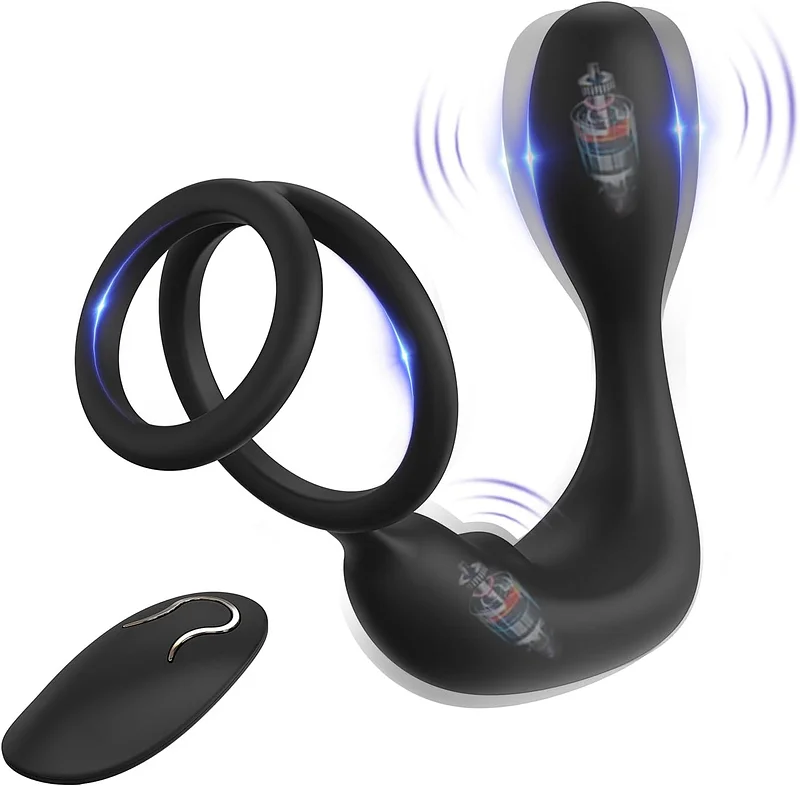 Male Prostate Massager with Penis Ring for Incredibly Powerful