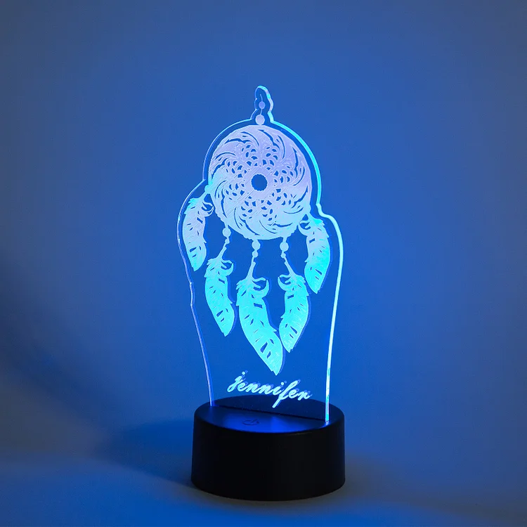 Lampe de chevet LED Capteur de rêves prénom personnalisé Jessemade FR