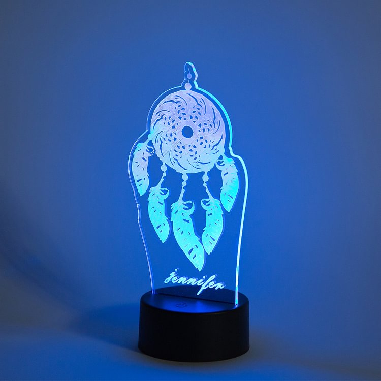 Lámpara de noche LED Atrapasueños con 1 nombre personalizado