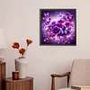 Fleur de papillon violet-plein diamant rond peinture-30 * 30cm