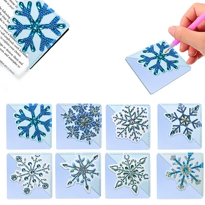 4 Pcs 5D Diamond Painting Bookmarks, Diamond Art Bookmarks Corner Bookmark  DIY Triangle Diamond Painting Kits