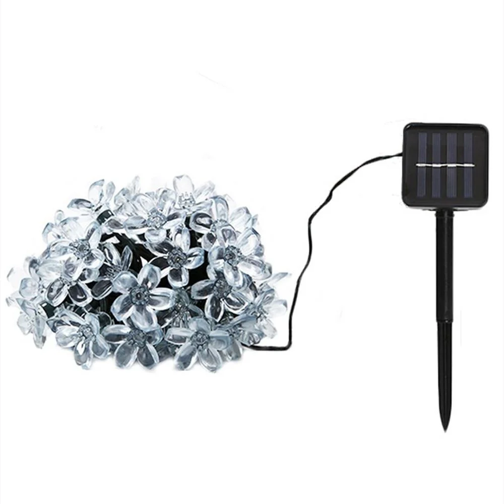 Outdoor LED Solar String Flower Lights for Garden & Pond