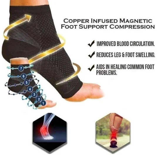 copper infused magnetic foot support compression