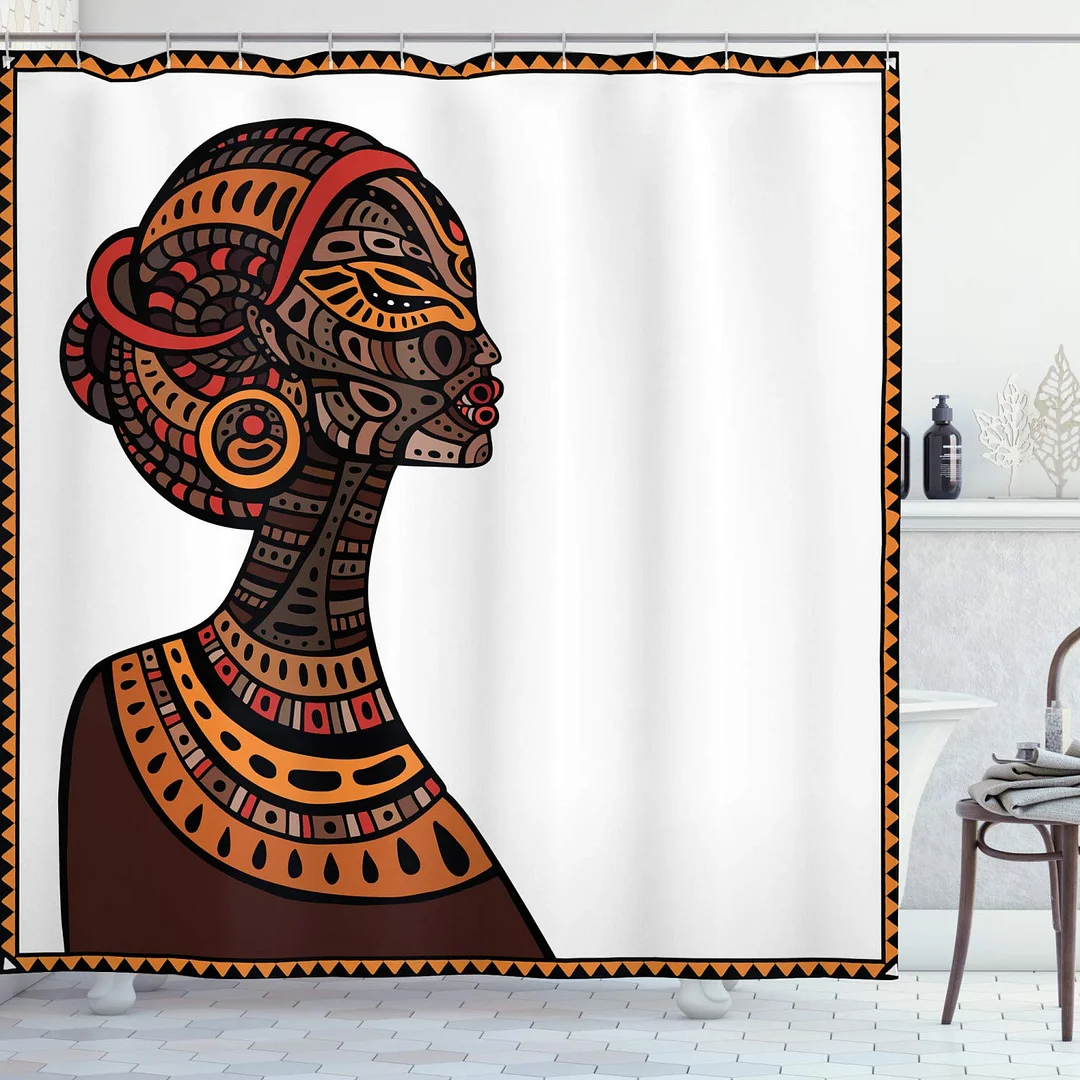 Africa Shower Curtain Safari Animal With Giraffe With Majestic Tree Sunrise Home Waterproof Fabric Bathroom Decor Set With Hooks