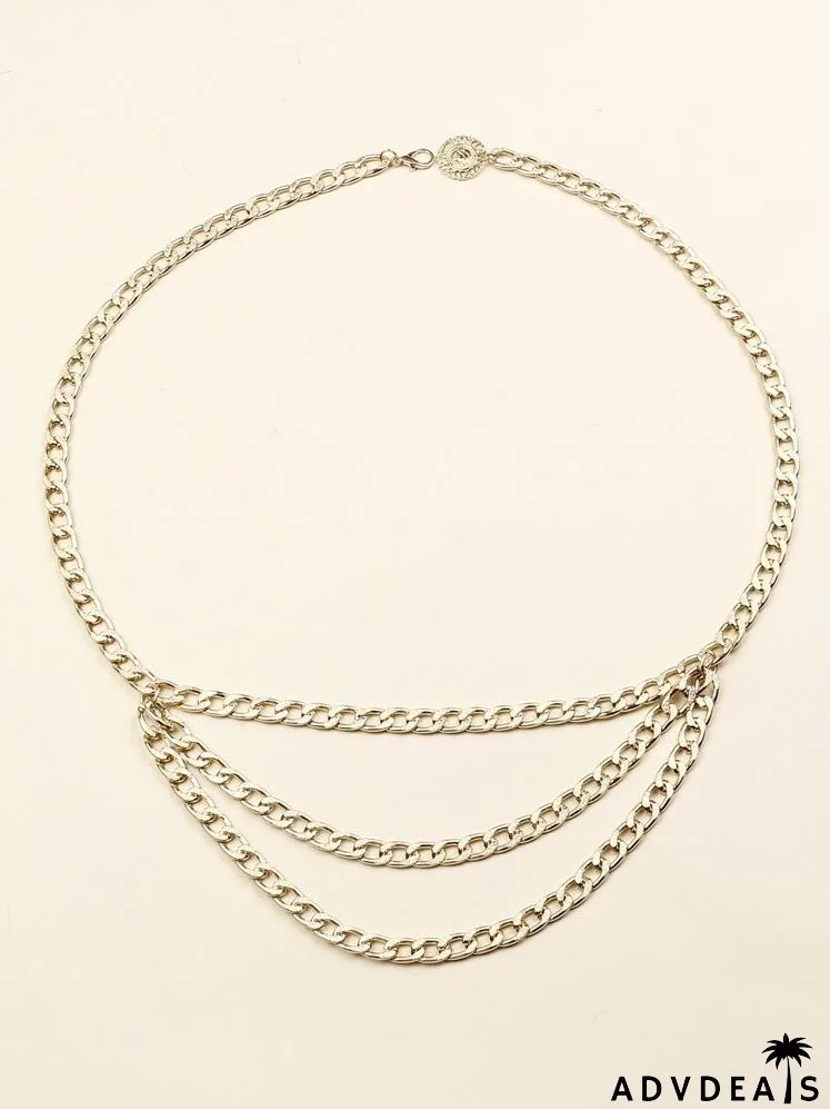 Floral Charm Layered Chain Belt