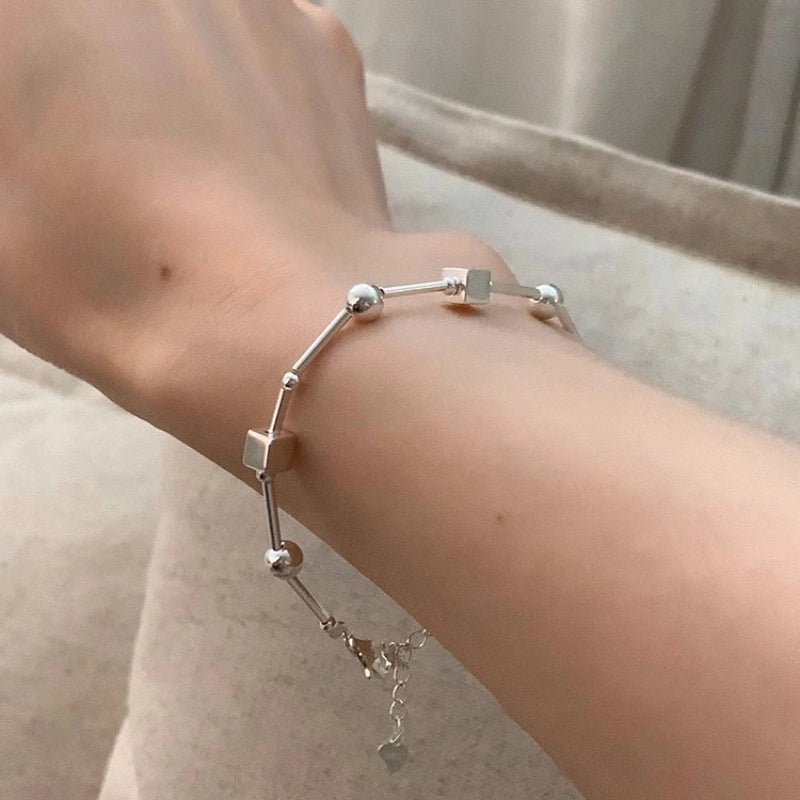 Korean-style Niche Heavy Industry Pearl Silver Beaded Bracelet Women’s Light Luxury Niche Exquisite Bracelet Trendy Bracelet For Girlfriends