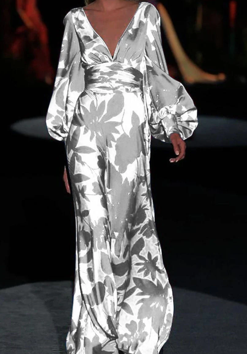 Brownm Summer Fashion Casual Printing Dress Dresses