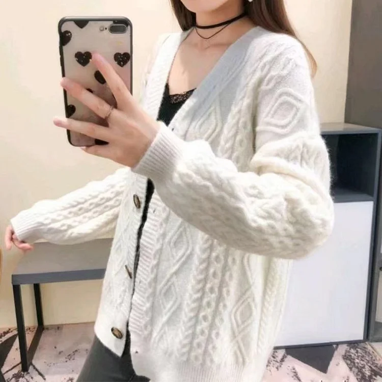 Knitted Long Sleeve Casual Sweater QueenFunky