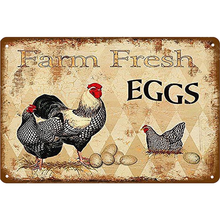 Farm Fresh Eggs Chicken - Vintage Tin Signs/Wooden Signs - 8*12Inch/12*16Inch