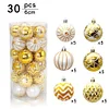 30PCS Shiny Gold White 6cm Christmas Tree Hanging Ball Decoration Green Red Paintings Party Decor Balls