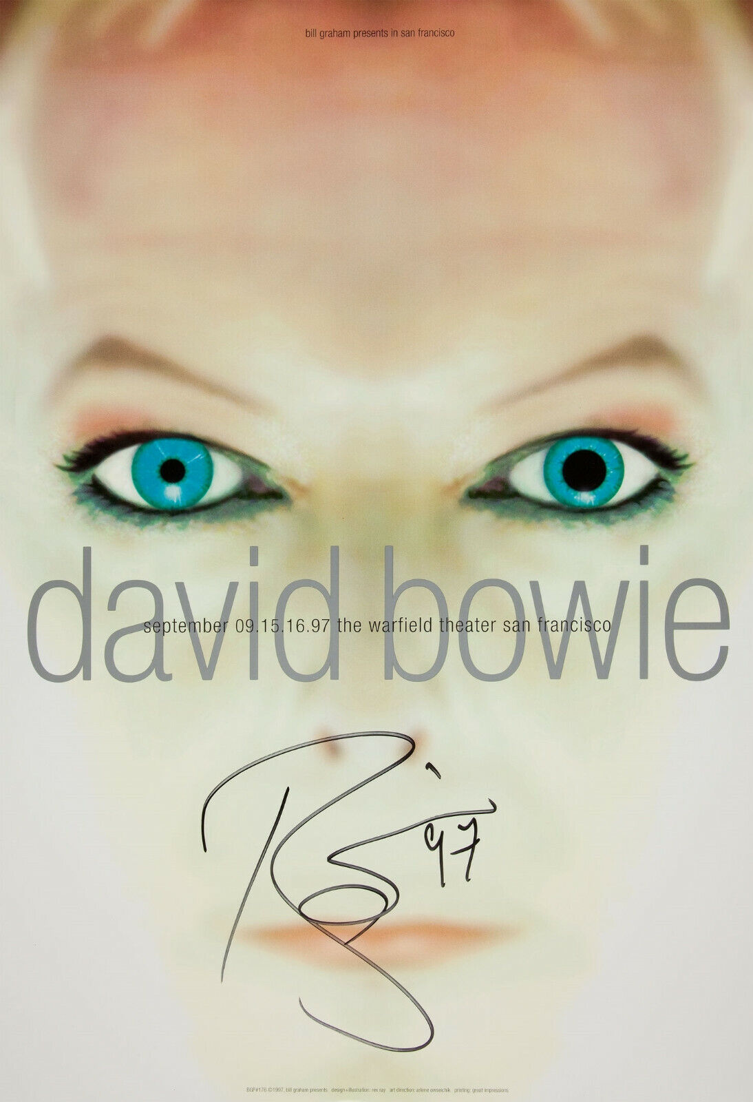 DAVID BOWIE Signed 'SAN FRANCISCO' Photo Poster paintinggraph - Pop & Rock Singer - Preprint