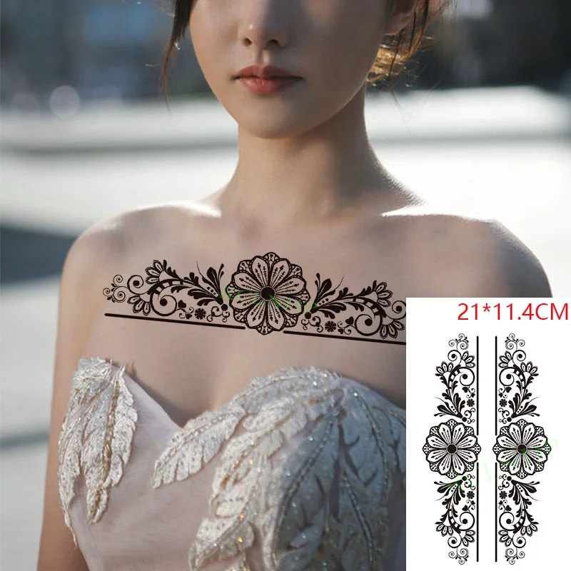 Waterproof Temporary Tattoo Sticker Arabic Letter Heart Love Pattern Personality Fake Tatoo Flash Tatto for Girl Women Men