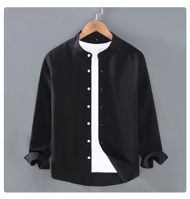 Linen Style Long-sleeved Shirt